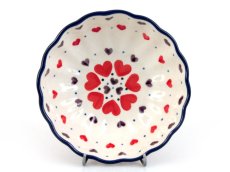 Corrugated Bowl 12 cm (5") Red Hearts