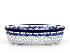 Auflaufform Oval 21 cm   Weisse Spitze