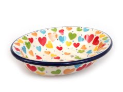 Soap Dish with Holes 14 cm (6")   Colorful Hearts UNIKAT