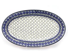 Oval Platter 45 cm (18") Blue Leaves