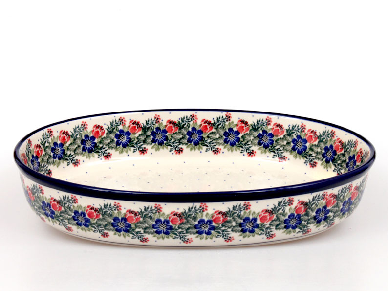 Oval Baking Dish with Lid 36 cm (14")   Wreath