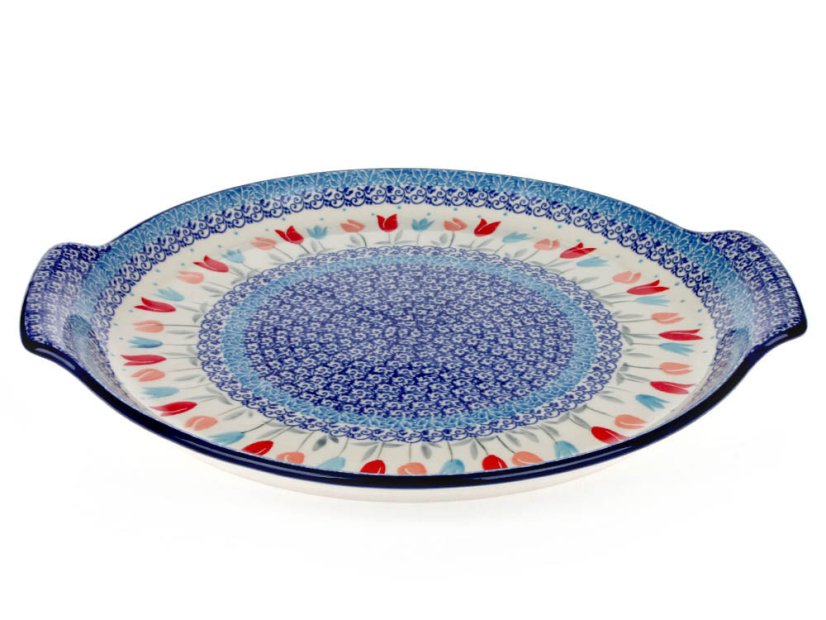 Round Platter 30 cm (12 ")   Pink Tulips