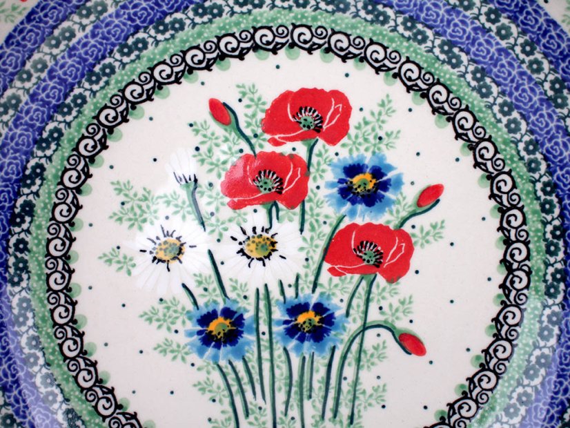 Low Bowl 27 cm (11")   Summer Flowers UNIKAT
