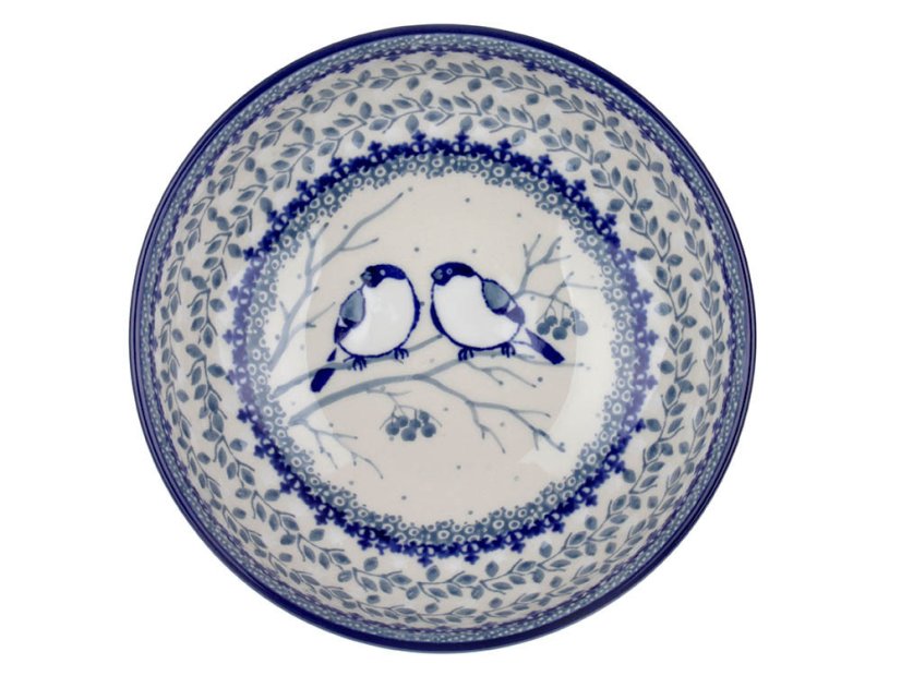 Low Bowl  17 cm (7")   Titmouses in Winter UNIKAT