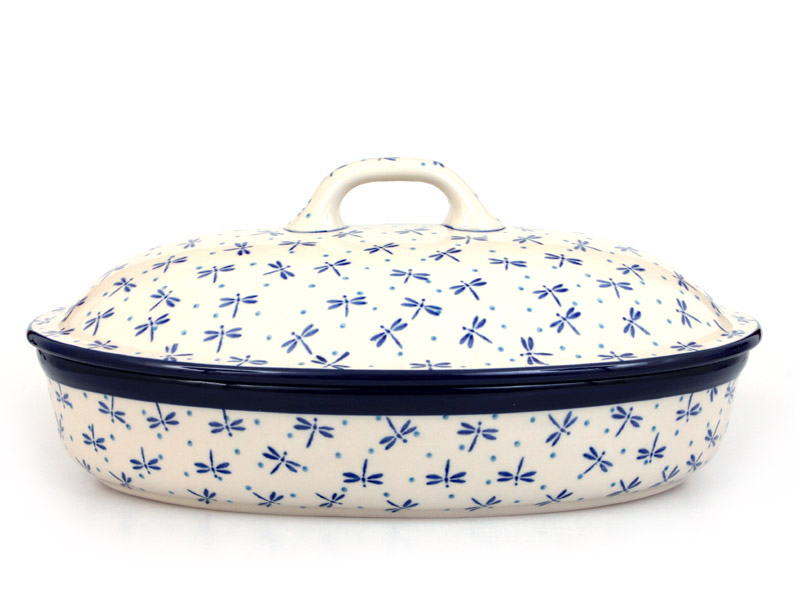 Oval Baking Dish with Lid 31 cm (12")   Damselfly