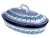 Backform mit Deckel Oval 31 cm   Blaue Rose