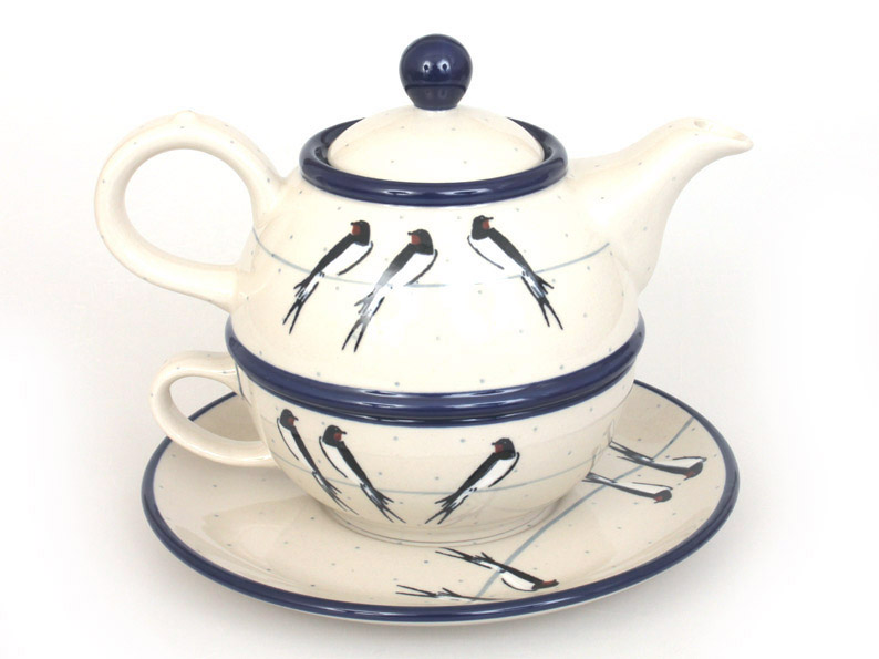 One-cup Teapot 0,6 l+0,25 l   Swallows UNIKAT