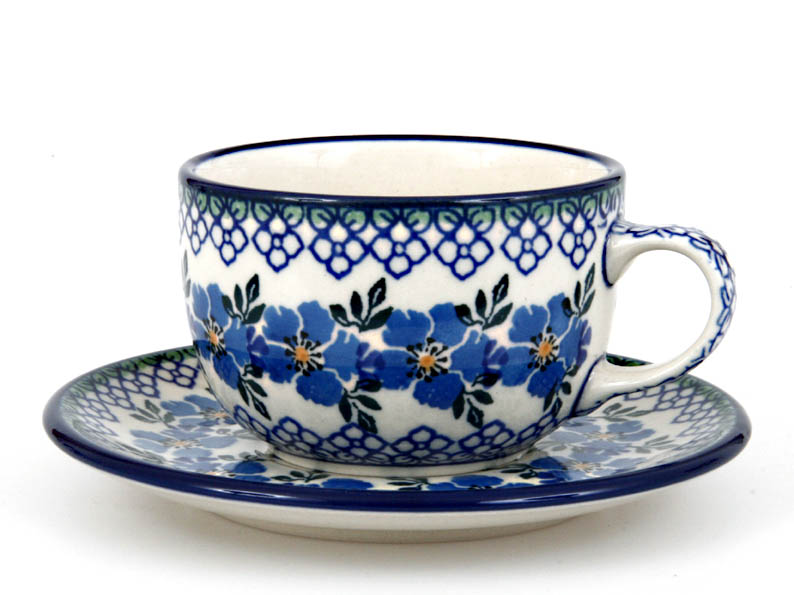 Tasse mit Untertasse 0,2 l   Blaue Rose