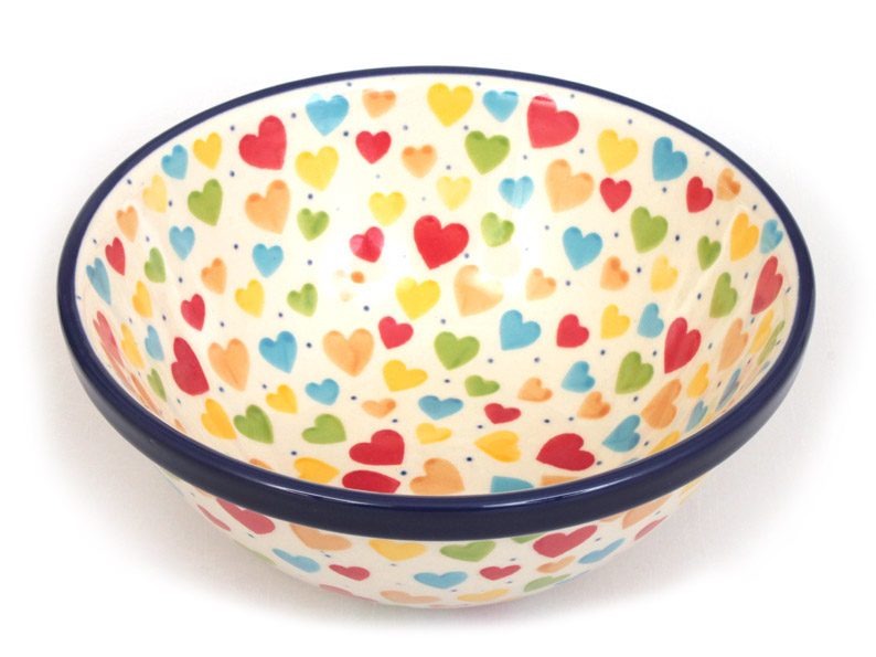 Bowl CLASSIC 17 cm (6.5")   Colorful Hearts UNIKAT