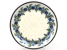 Shallow Plate 25 cm (10") Blue Wreath