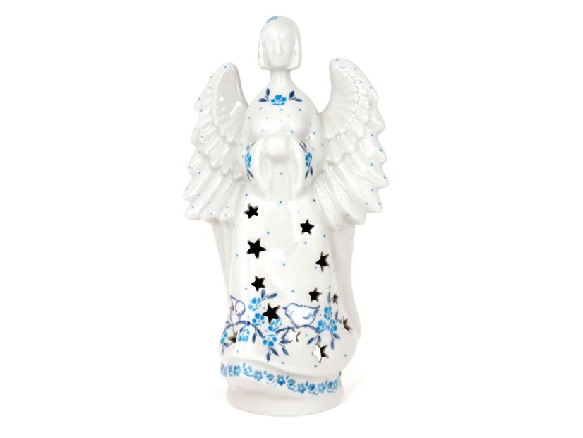 Candle Holder Angel  22 cm (9")   Doves