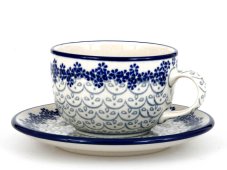Tasse mit Untertasse 0,2 l   Weisse Spitze