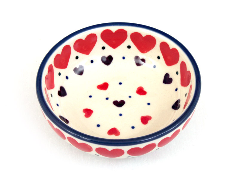 Low Bowl  9 cm (3.5")   Red Hearts