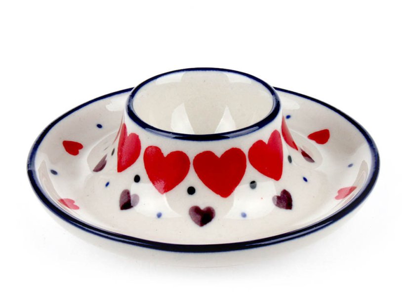 Egg Cup   Red Hearts