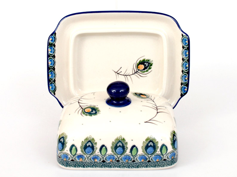 Butter Dish  Peacock Feather