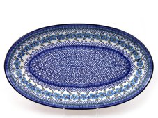 Platten Oval 45 cm   Blaue Rose