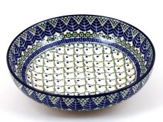 Low Bowl 22 cm (9") Blue Leaves