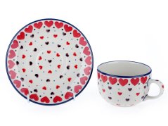 Cup with Saucer 0,2 l (7 oz)   Red Hearts
