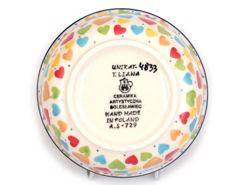 Bowl 13 cm (5")   Colorful Hearts UNIKAT