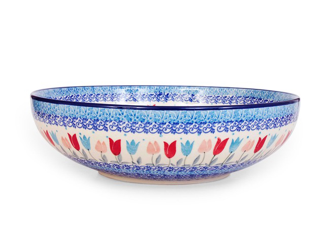 Low Bowl 27 cm (11")   Pink Tulips
