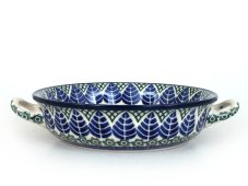 Round Baking Dish 21 cm (8")   Blue Leaves