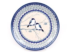 Teller 25 cm Meisen im Winter UNIKAT