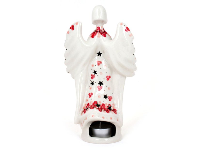 Candle Holder Angel  22 cm (9")   Cranberries