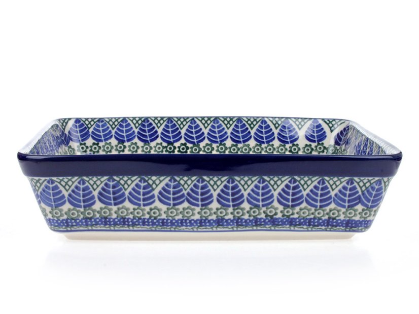 Auflaufform rechteckig 28 cm   Blaue Blätter