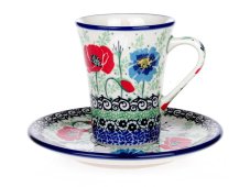Cup with Saucer 0,13 l (4.3 oz)   Summer Flowers UNIKAT