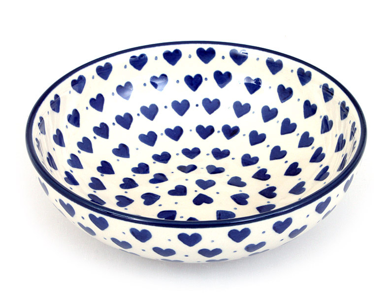 Low Bowl  17 cm (7")   Blue Hearts