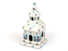 Kapelle Windlicht 15 cm    Türkis