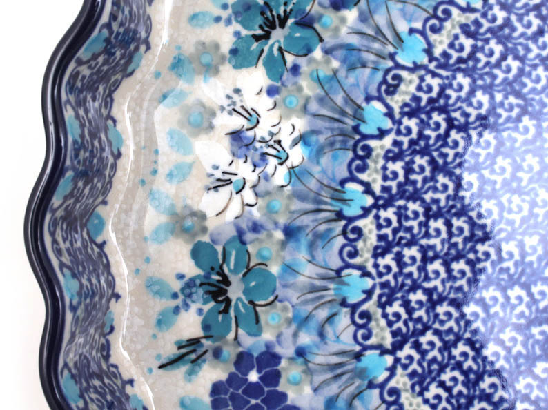 Pie Baking Dish 29 cm (11")   Blue Summer UNIKAT