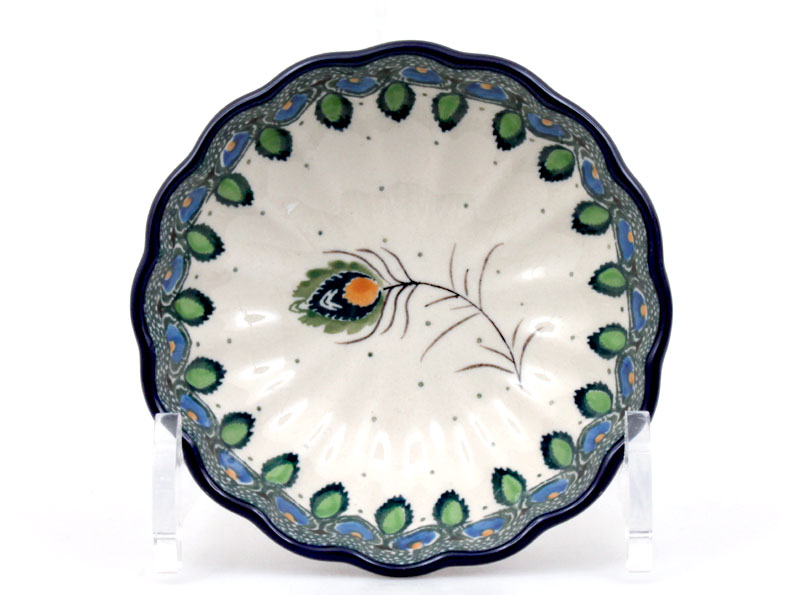 Corrugated Bowl 12 cm (5")  Peacock Feather