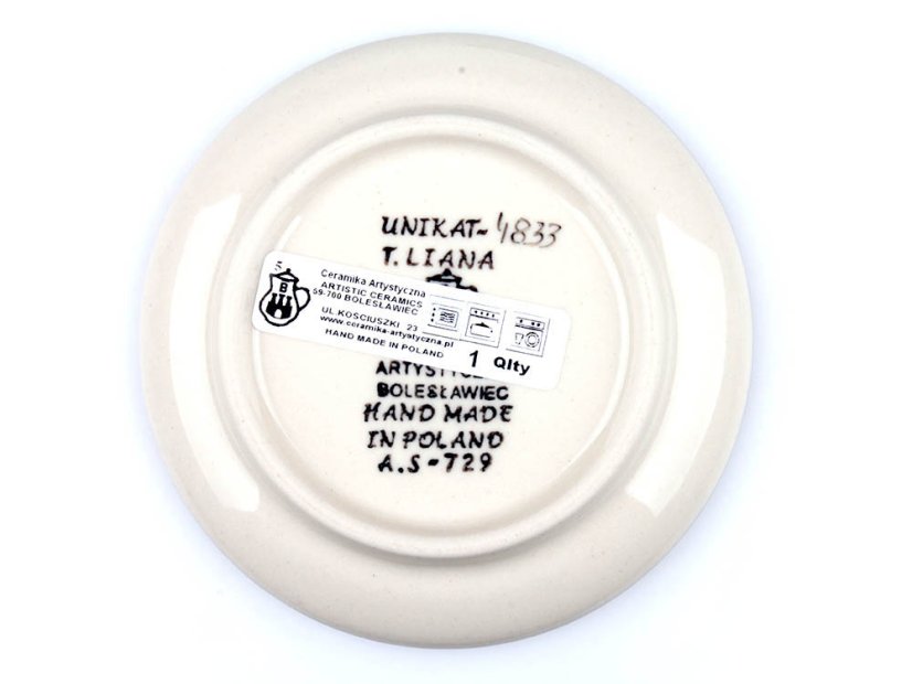 Teabag Plate 10 cm (4")   Colorful Hearts UNIKAT