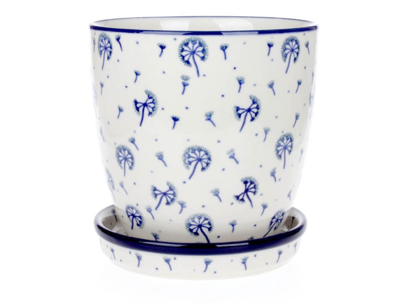 Flower Pot with Saucer   Dandelions