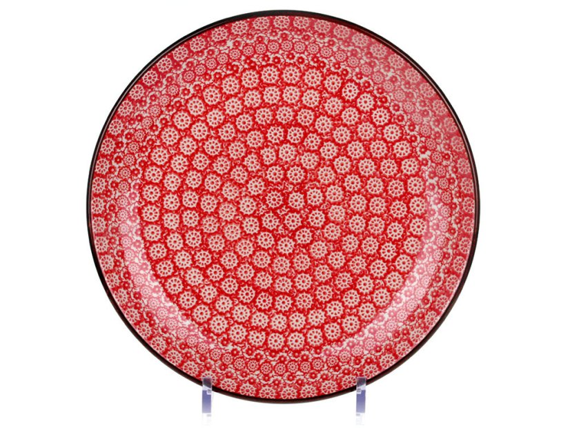 talíř mělký 25 cm   Červená krajka