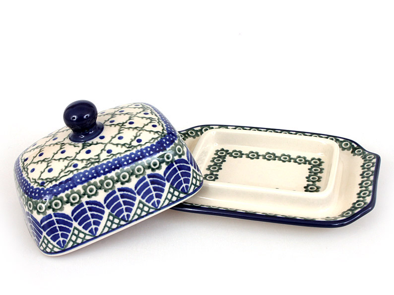 Small Butter Dish 1/8 kg   Blue Leaves