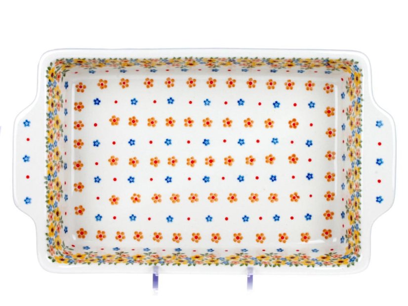 Auflaufform  mit Griffe 39 cm   Frühling
