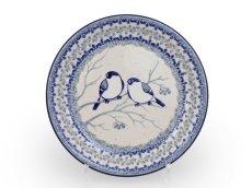 Dessert Plate 21 cm (8") Titmouses in Winter UNIKAT