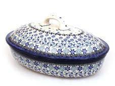 Oval Baking Dish with Lid 31 cm (12") Frozen Meadow