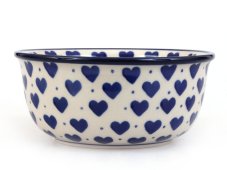 Schüssel 13 cm   Blaue Herzchen