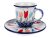 Moccatasse mit Untertasse 0,06 l   Rosa Tulpen