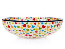 Low Bowl 27 cm (11")   Colorful Hearts UNIKAT