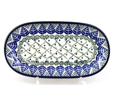 Sugar and Creamer Tray Blue Leaves