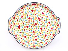 Round Platter 30 cm (12 ")   Colorful Hearts UNIKAT