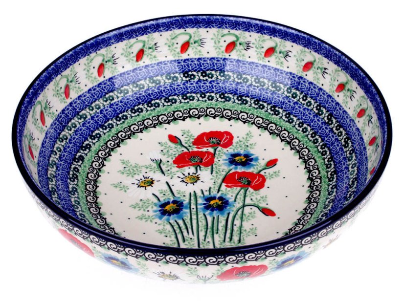 Low Bowl 27 cm (11")   Summer Flowers UNIKAT