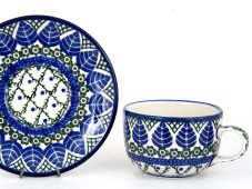 Cup with Saucer 0,2 l (7 oz)   Blue Leaves