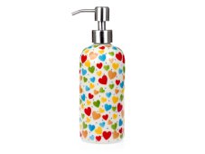 Soap Dispenser higher  Colorful Hearts UNIKAT
