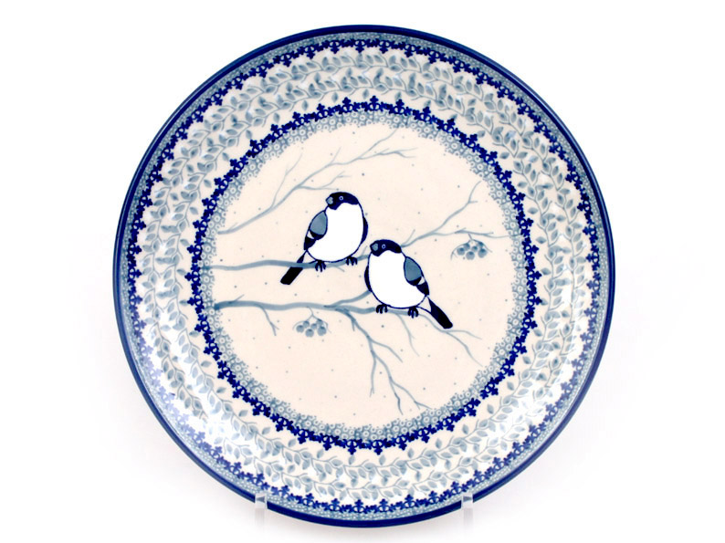 Shallow Plate 25 cm (10")   Titmouses in Winter UNIKAT