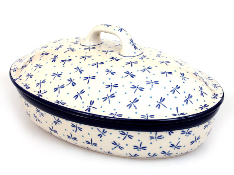 Oval Baking Dish with Lid 31 cm (12")   Damselfly